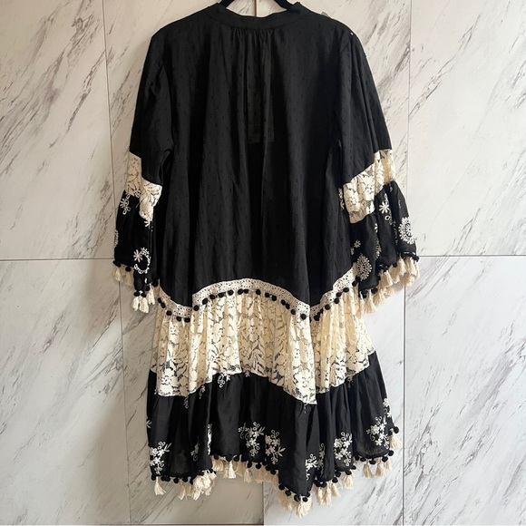 NEW Siya Tasseled Guipure Lace Cotton Dress SZ L - Picture 5 of 7